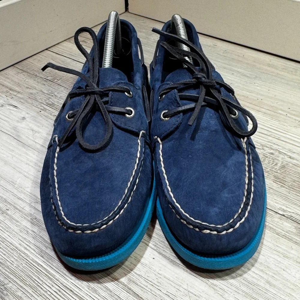 Sperry Top Sider Royal Blue Suede‎ Boat Shoes Blue Soles 10 M